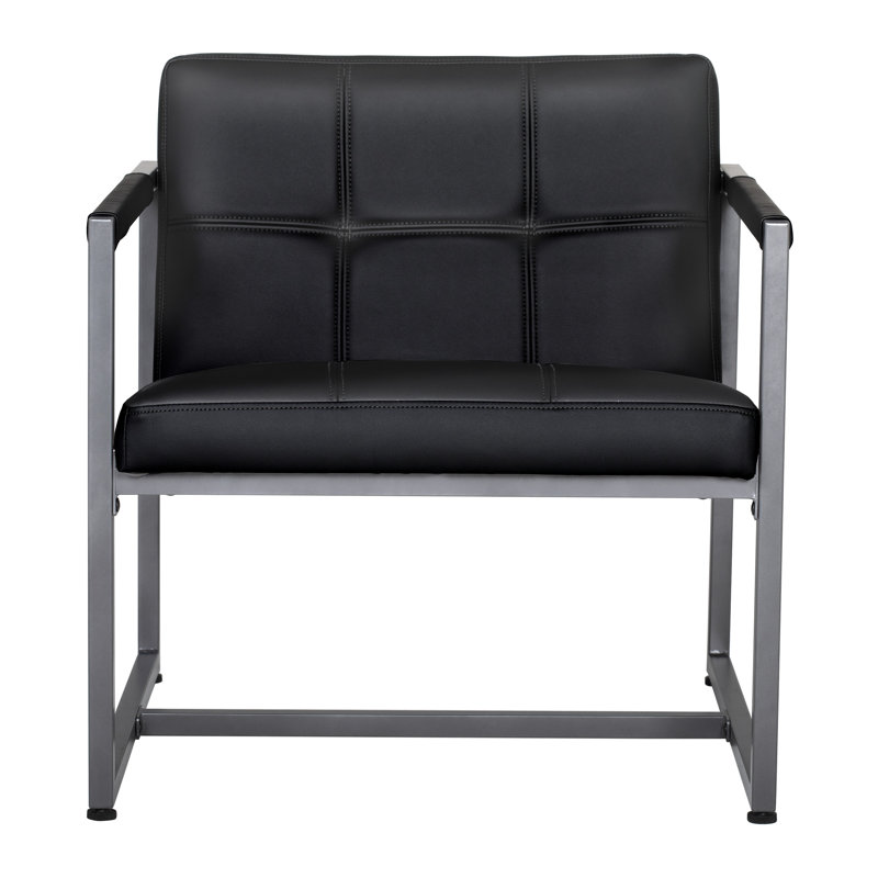 Holbeach Faux Leather Armchair, Black Faux Leather