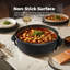 SUPERLEX Electric Frying Pan, 1500W Non-Stick Electric Skillet 30cm | Tempered Glass Lid, Detachable Thermostat, Adjustable Temperature Control, Steel Base, 7cm Deep Pan