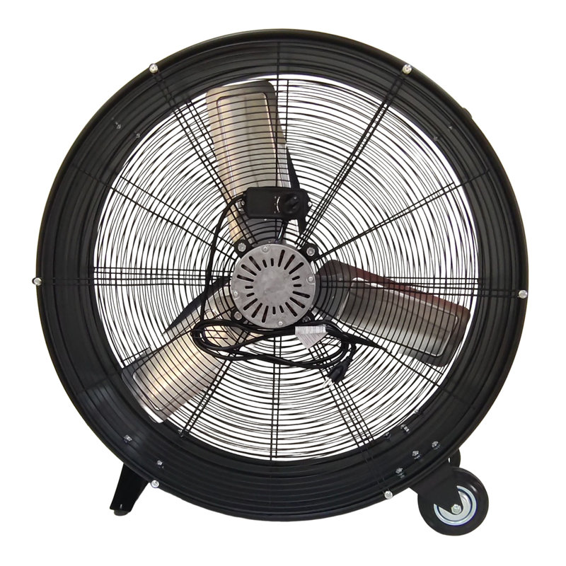 30in High Velocity Drum Fan, Heavy Duty Industrial Fan with 2-Speed Settings, 13520 CFM Powerful Airflow for Workshop, Garage, Warehouse - Black Metal Construction