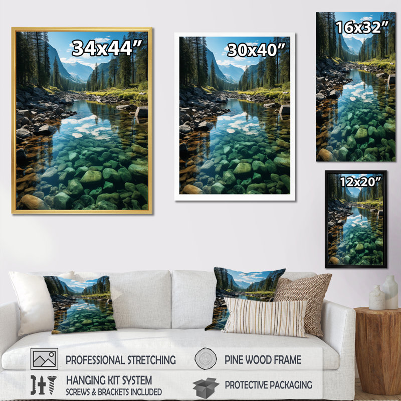 «USA Yosemite National Park California», reproduction d'art sur toile, H 40 po x l 30 po x P 1,5 po, Cadre simple noir