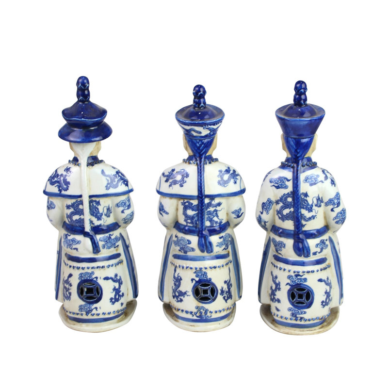 Ensemble de 3 figurines Qing empereurs de 3 générations
