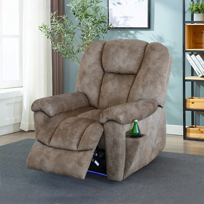 The Caoti - Fauteuil inclinable électrique en microfibre brun de qualité supérieure