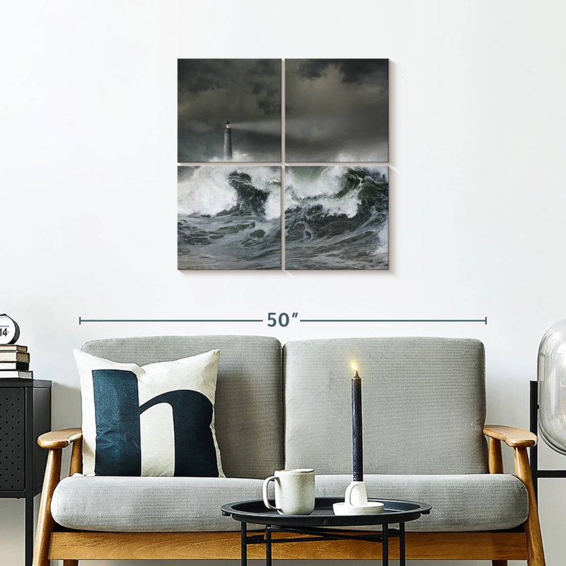 Alvord Turbulent Seas Lighthouse, 26" H x 26" W