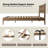 Queen Size Bed Frame with Headboard & Footboard Solid Wood Platform Bed, Metal Legs, 12 Sturdy Slatted Structure, No Box Spring Needed, Anti-Noise & Slip-Free, Easy Assembly, Barnwood Finish-780685269-780685268