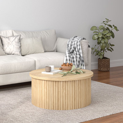 Lift Top Coffee Table With Storage, Fluted Round Coffee Tables