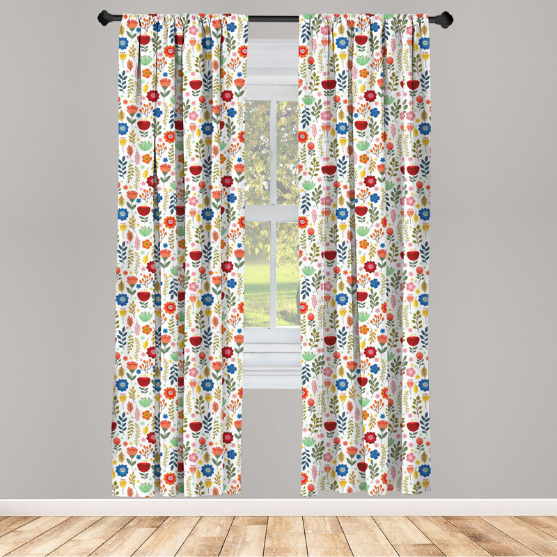 Bowning Semi-Sheer Rod Pocket Curtain Panels, 28" x 84"