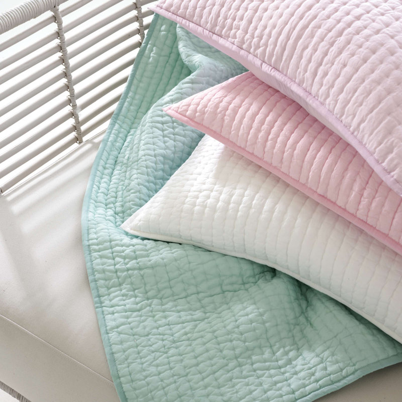 Lana Voile Quilted Sham, Euro, White