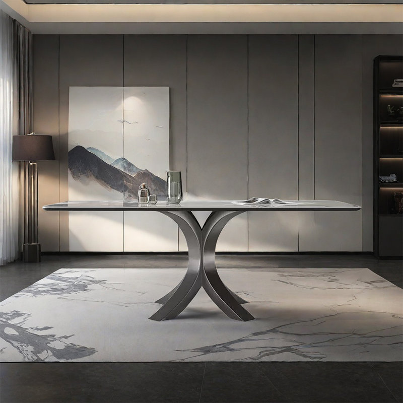 Table de salle à manger minimaliste de style italien, H 29,5 po x L 55,1 po x l 31,5 po