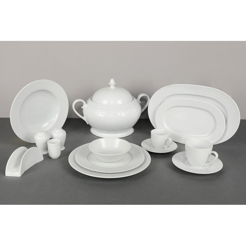 Cheemeng 78 Piece Porcelain China Dinnerware Set - Service for 12