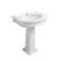 Isabella 34" White Ceramic Rectangular Pedestal Bathroom Sink with Overflow