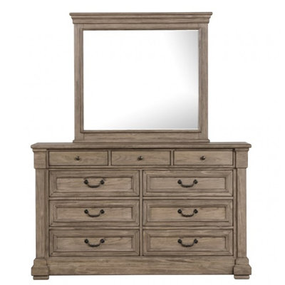 Commode 9 tiroirs avec miroir Dominyka