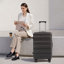 20 "/ 24" / 28 "3 pièces / ensemble en valise à roulettes en ABS, valise de cabine, couleur assortie, serrure à combinaison