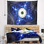 Motif abstrait bleu exotique avec cercles-28495822