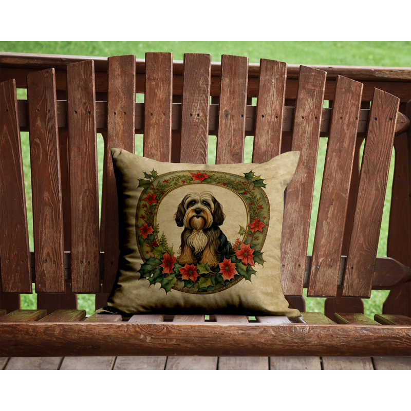 Coussin décoratif intérieur / extérieur en polyester Christmas, 14 po x 14 po, Carré