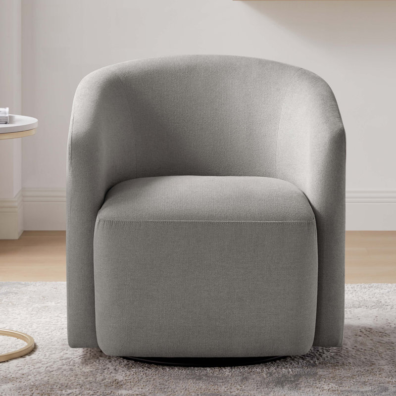 Fauteuil demi-tonneau Arlo, Mélange de polyester gris
