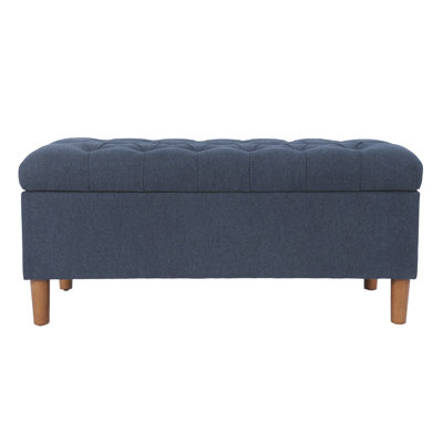 Banc de rangement rembourré à couvercle rabattable
