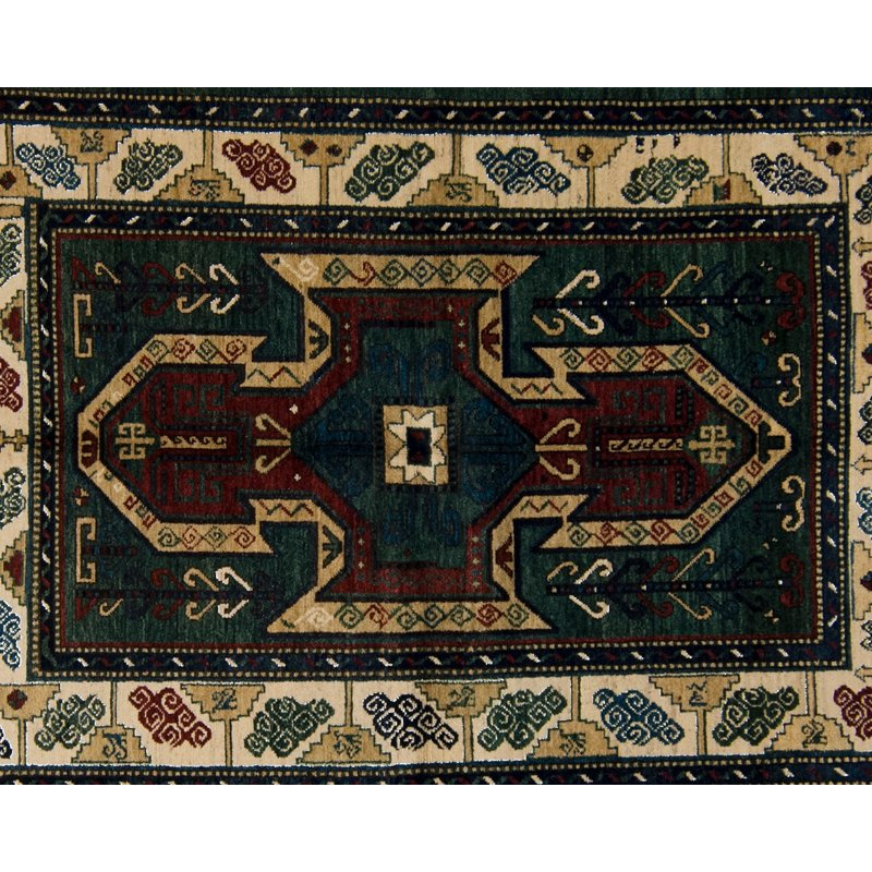 Sevan Wool Southwestern Area Rug in Beige/Green