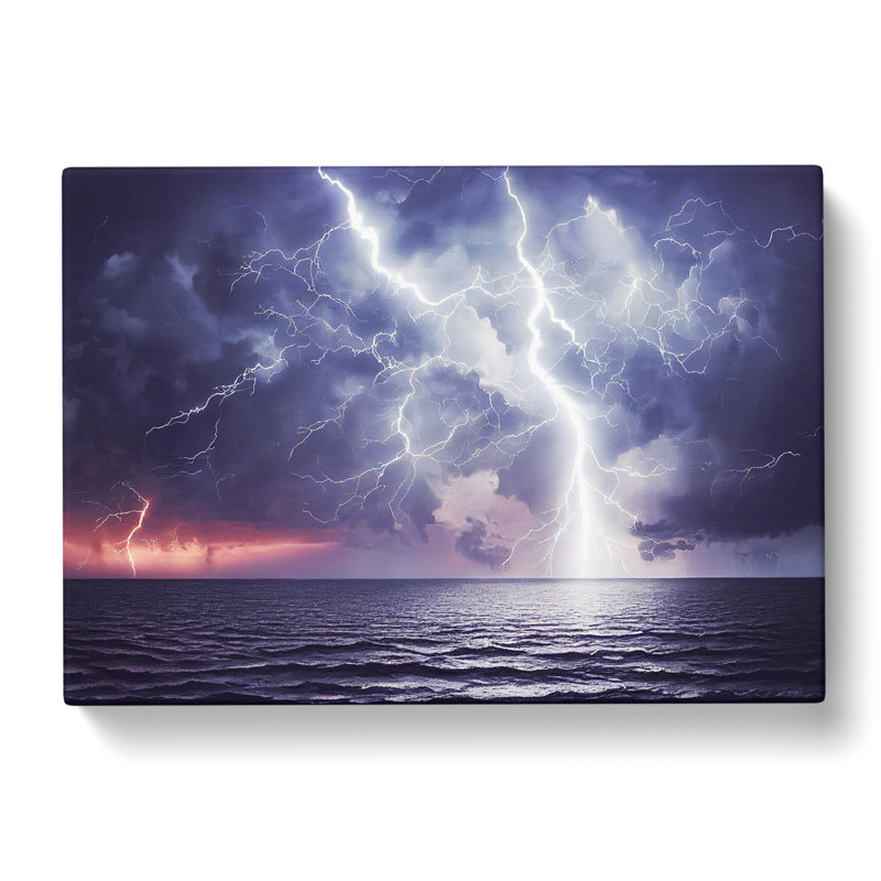 Hopeful Lightning Storm - Wrapped Canvas, 35cm H x 50cm W x 3cm D