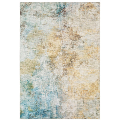 Tapis jaune / bleu Kluesner