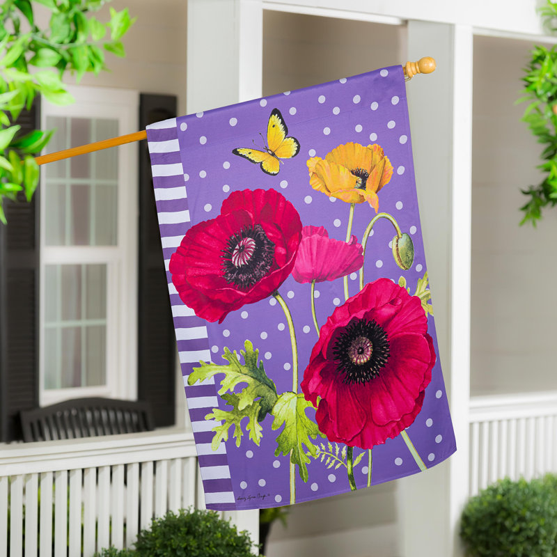 Drapeau de maison en suède Poppy Welcome