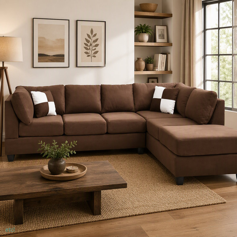 G635B-SC Sectional (Without Ottoman), Chocolate Microfiber