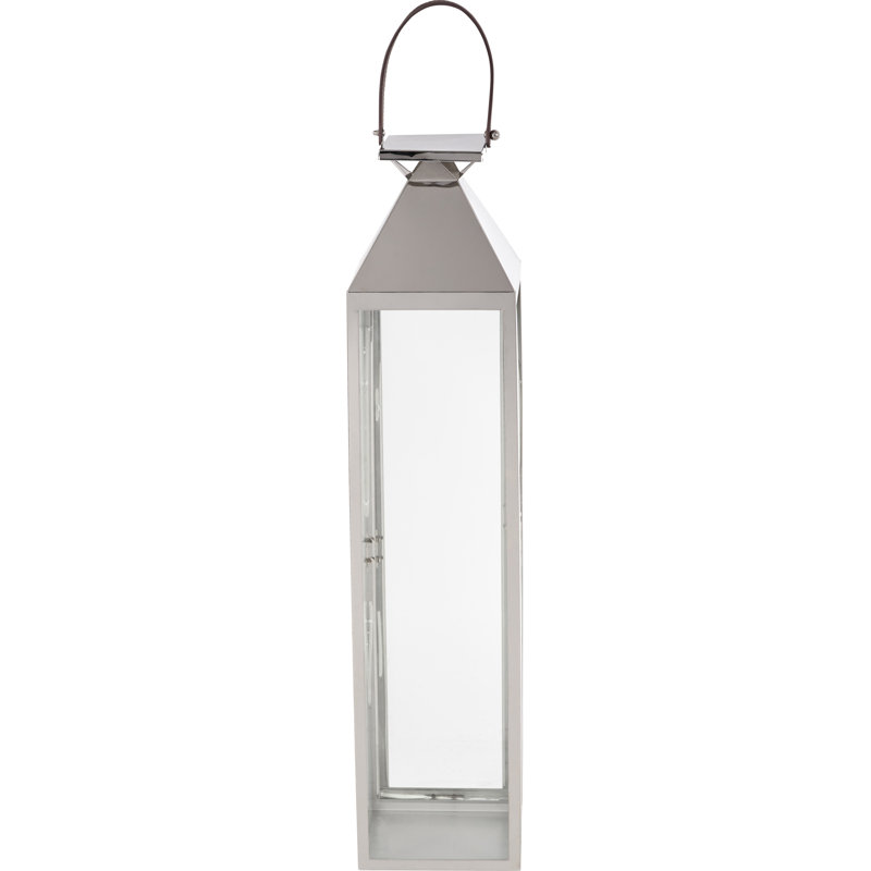 Metal Lantern, 81cm H x 19cm W x 81cm D, Silver