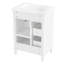 Meuble-lavabo blanc compact avec évier, bois massif et panneau de fibres à densité moyenne, design moderne