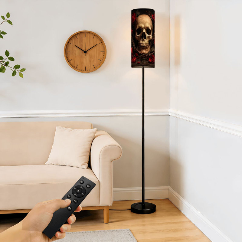 Lampe sur pied Skull Red Roses Dark Gothic Still Life Moody