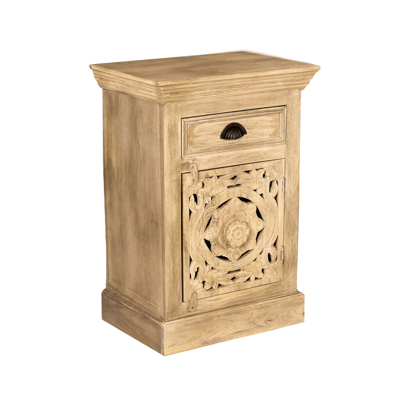 Hoye Solid Wood 1 - Door Rectangle Accent Cabinet