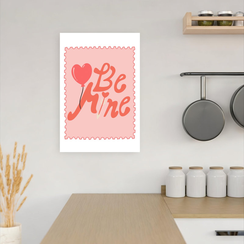«Be Mine Heart», art mural romantique contemporain