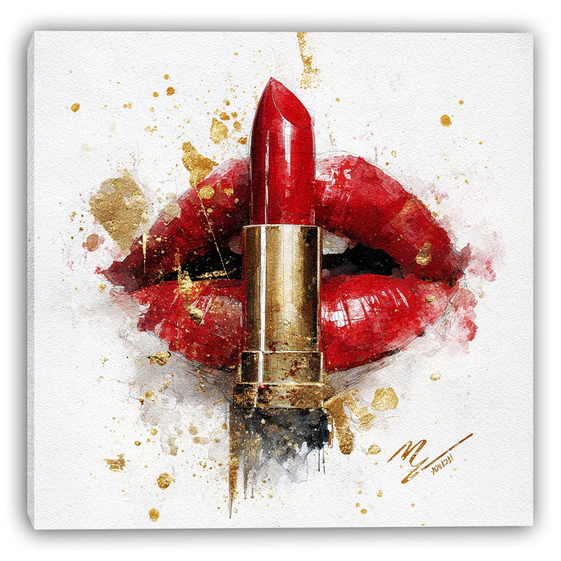 «Golden Kiss», art mural sur toile tendue, H 20 po x l 20 po