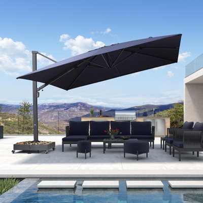 WInon 156'' Square Cantilever Umbrella Stand Included,Navy