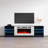 78.7" Modern TV Stand with Electric Fireplace, High Gloss Finish, Media Storage-942925324