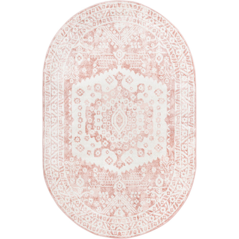 Micsunel Abstract Indoor Rug, Oval 5' x 8'