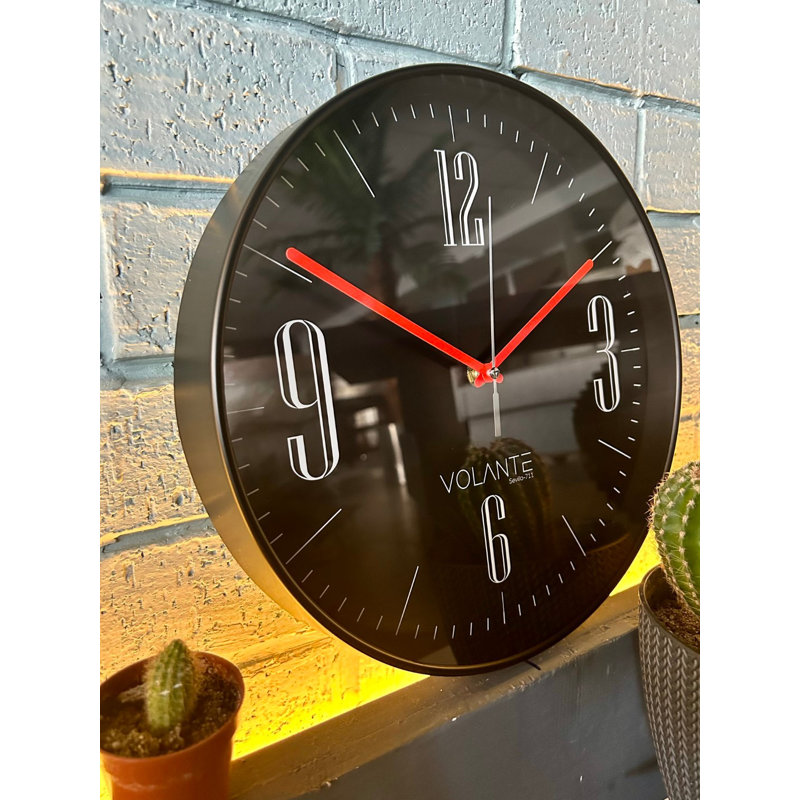Ampelio Wall Clock, Black/Red