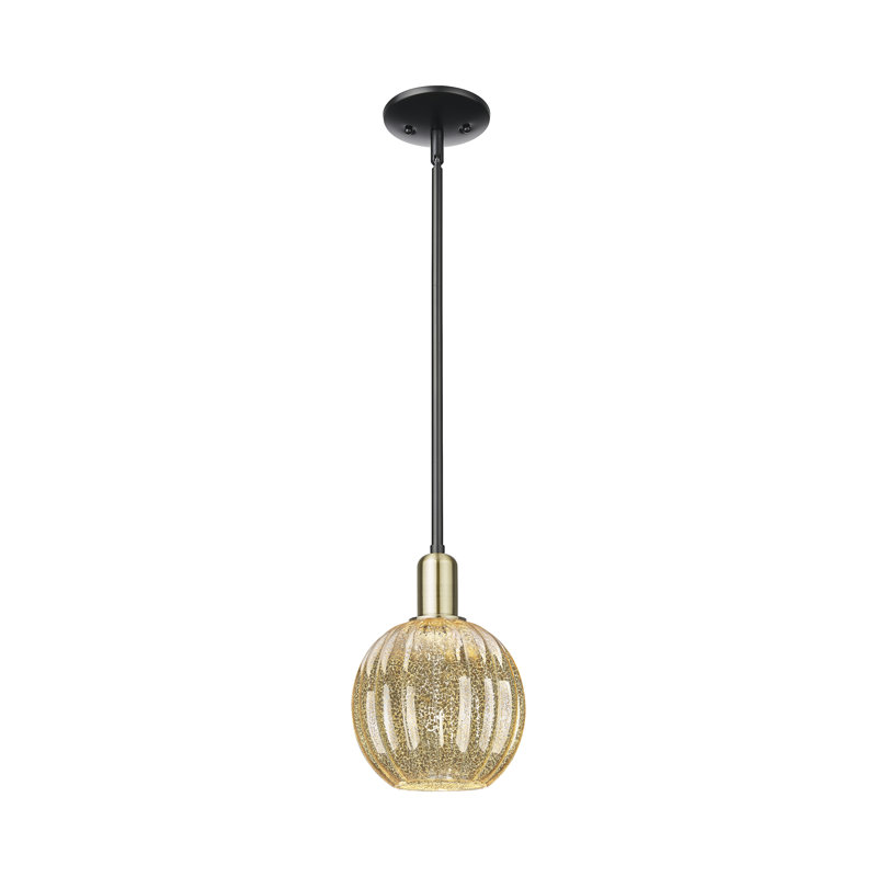 Downtown Urban - Preston - Mini-luminaire suspendu à tige sphérique 1 lumière 7 "Preston - Abat-jour, Mercure