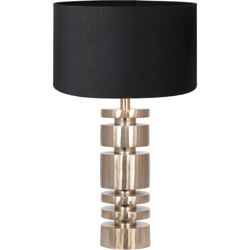 Metal Table Lamp, 24.01" H x 11.81" W x 11.81" D, Black, Gold
