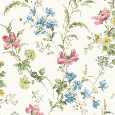 Laura Ashley Poppy Meadow Pale Wallpaper