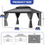 16ft. W x 12ft. D Extra Large Outdoor Gazebo, Double Roof Design Canopy, Elegant Backyard Pavilion with Inner Mesh and Polyester Curtains, Suitable for All Seasons