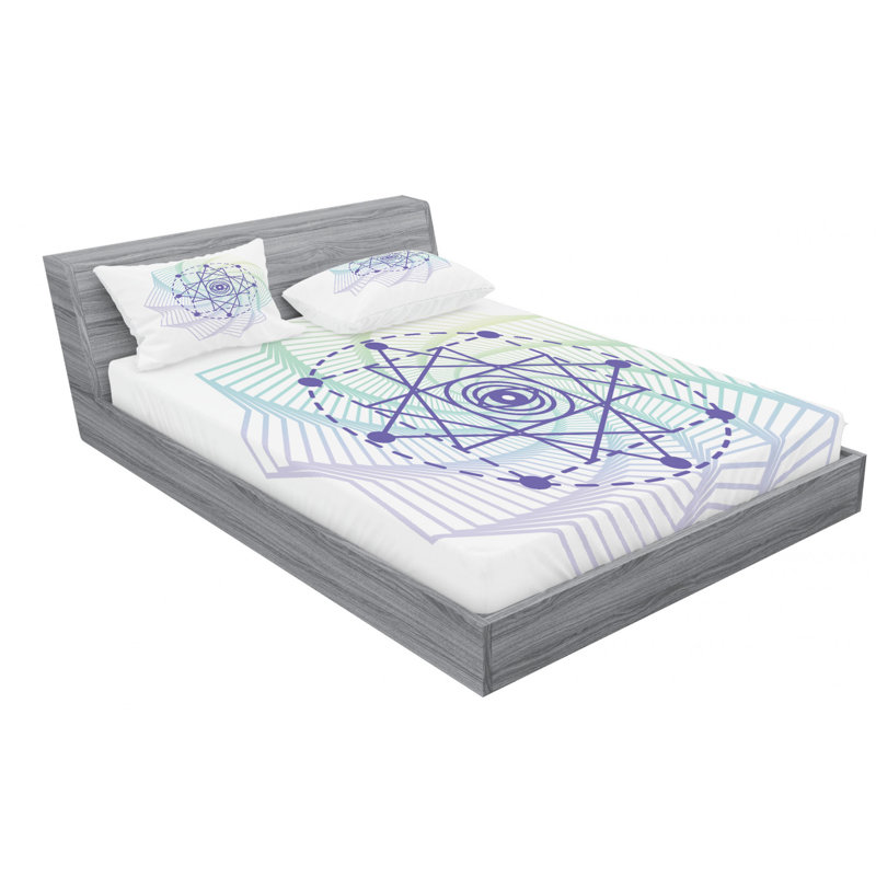 Ensemble de draps Mandala, Ensemble de draps pour lit double avec un drap-hou