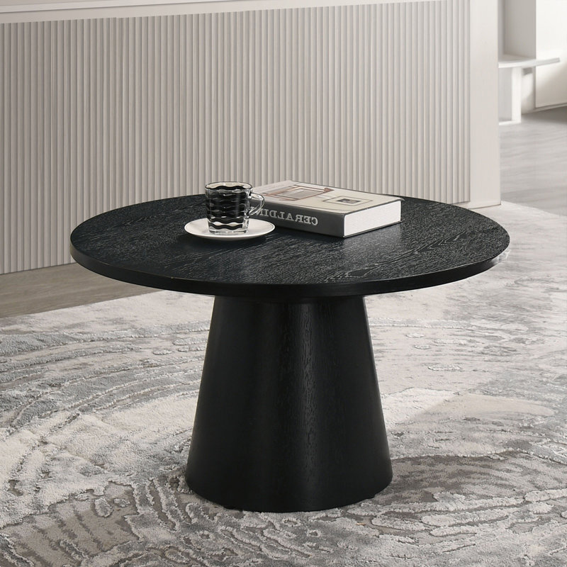 Modern Contemporary Style Round Coffee Table, Black