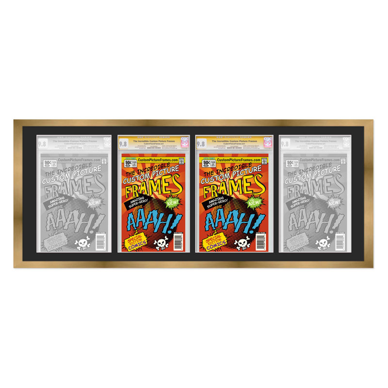 Afficher un collage de bandes dessinées, Argent / noir, 7,75 po x 10,5 po