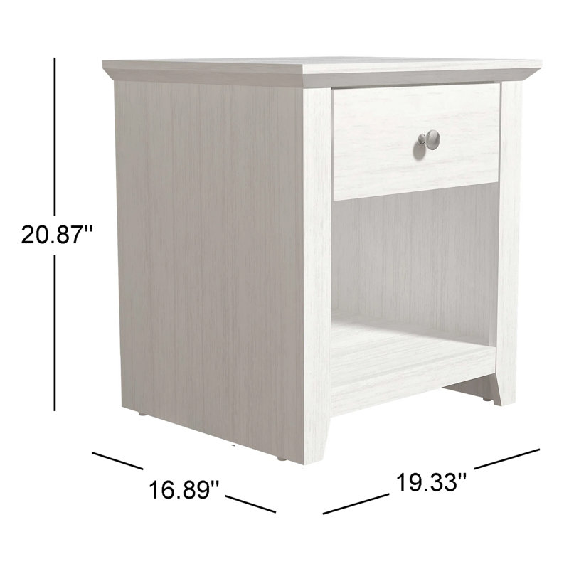 Table de chevet 1 tiroir Tevrat, Blanc