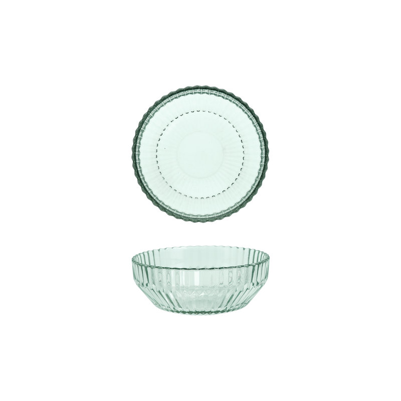 Fortessa Archie Glass, 23 Ounce/ 6 inch Cereal Bowl (Set of 4), Verde Green