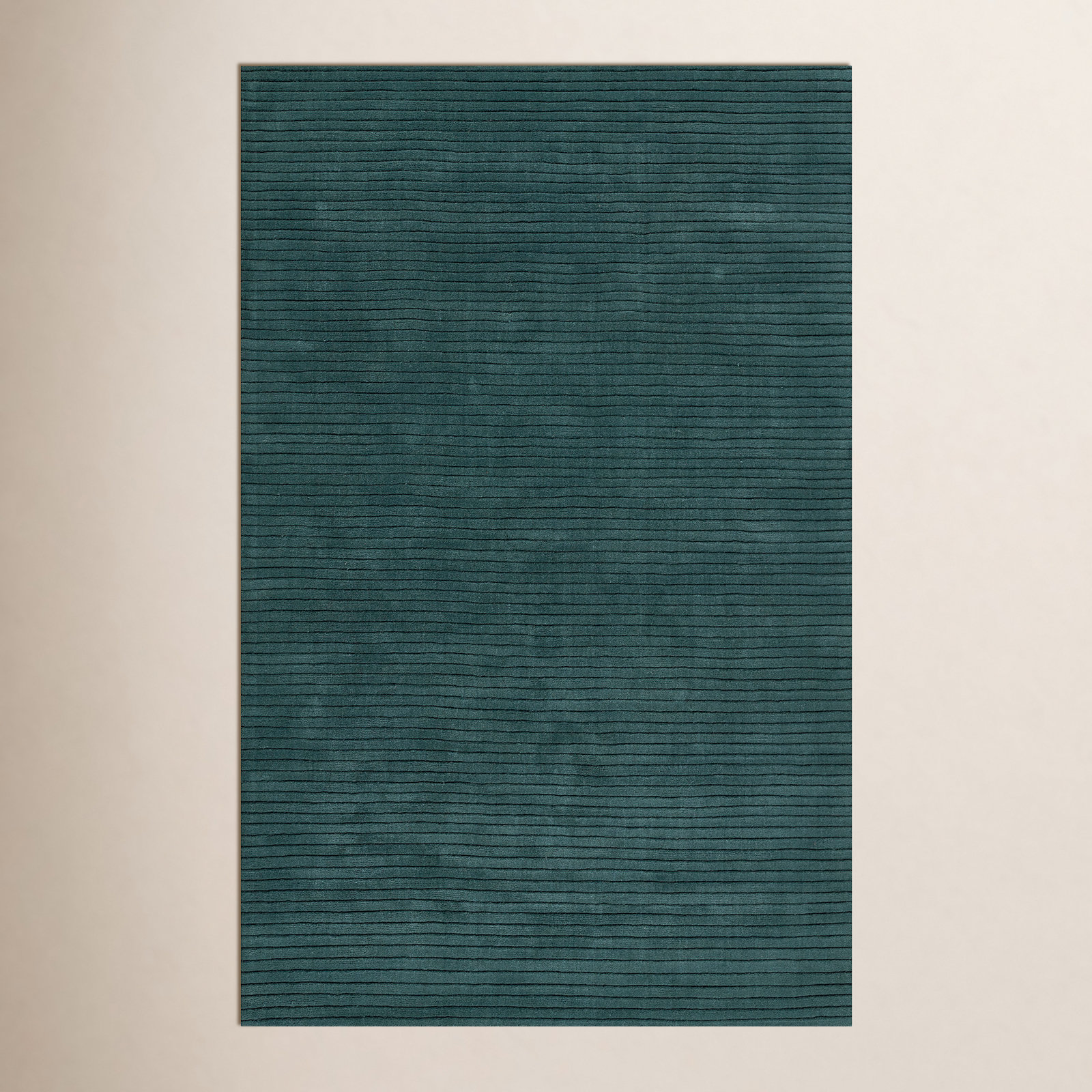 Guiness Blue Hand-Loomed Wool Rug, Rectangle 5' x 8'