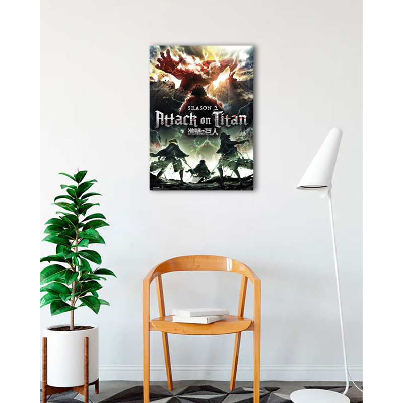  «Officially Licensed Attack on Titan Season 2», affiche d'art 24 x 36 po - reproduction décorative - papier affiche - prête à encadrer