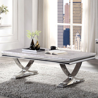 Table basse l 50,6 po Glam, chrome