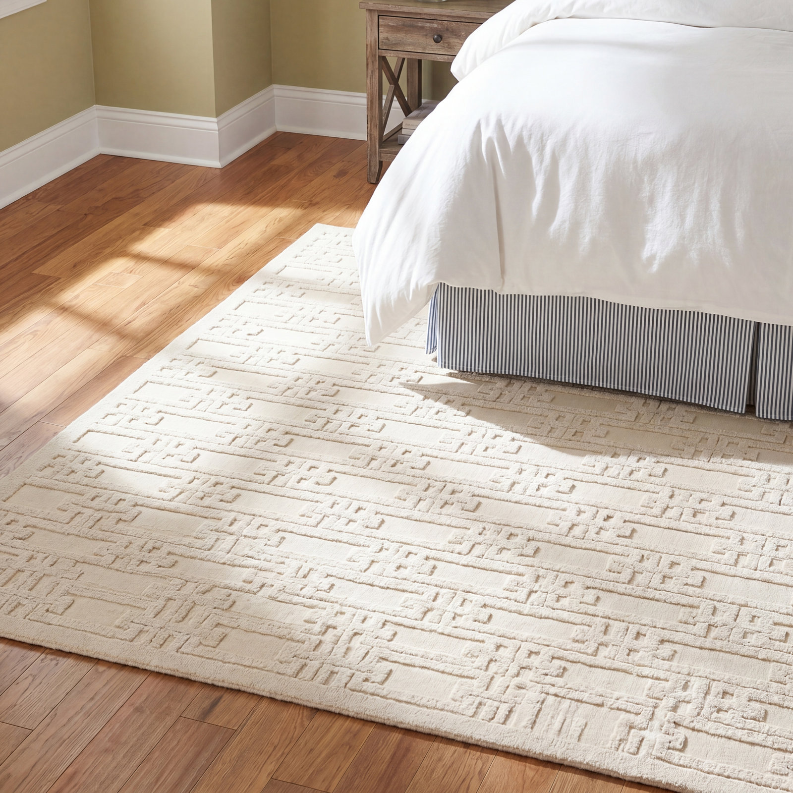 Edita Cream Geometric Rug, Rectangle 9'2" x 11'9"
