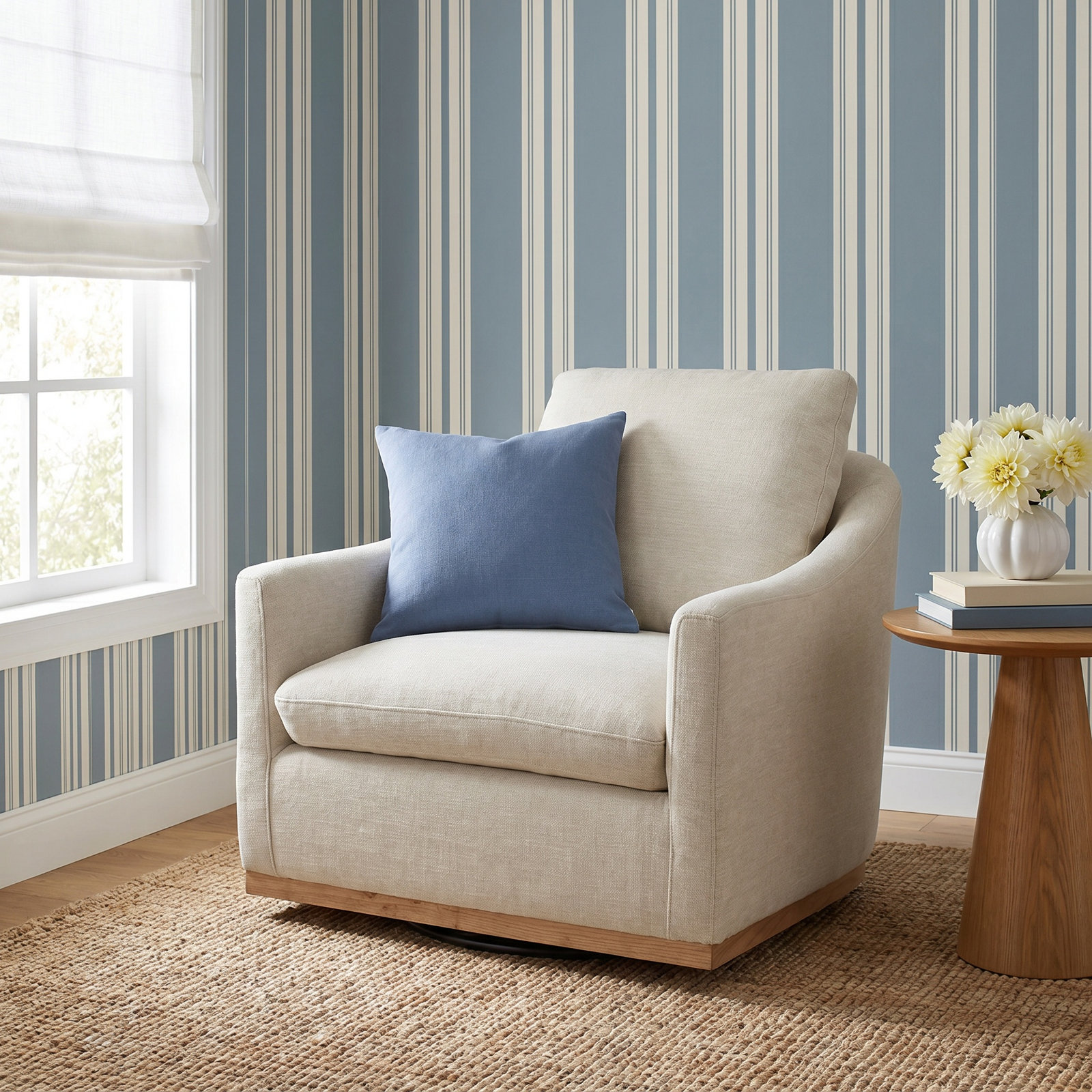 Jonathan Swivel Armchair, Beige 100% Polyester