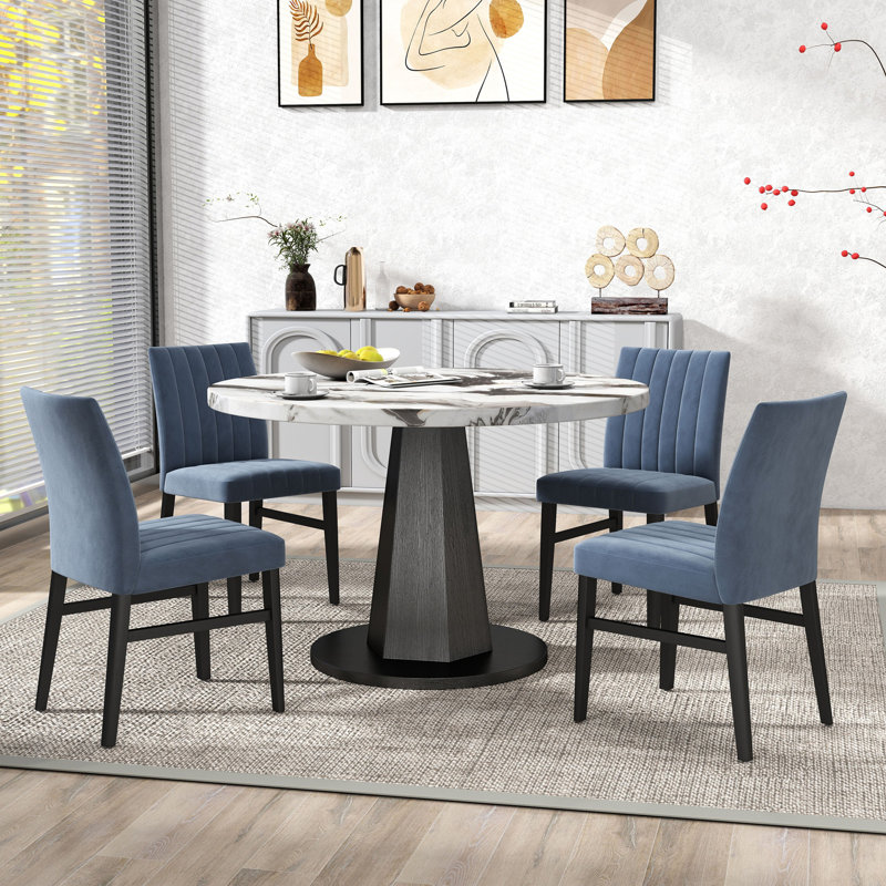 Faux Marble Top Dining Set